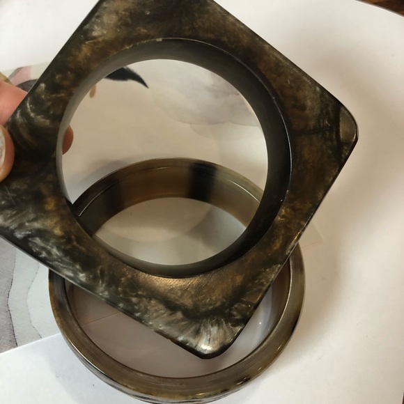 Vintage style Bangle set - resin & horn set - Picture 2 of 7